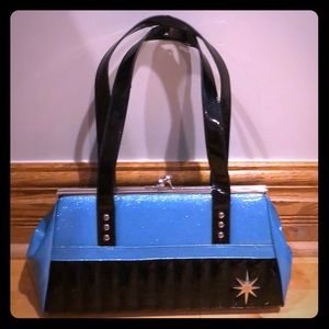 Lux de Ville -turquoise sparkle starlite kiss lock